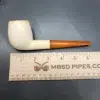 Antique Straight Apple Estate Block Meerschaum Pipe, Amber Stem - Image 11