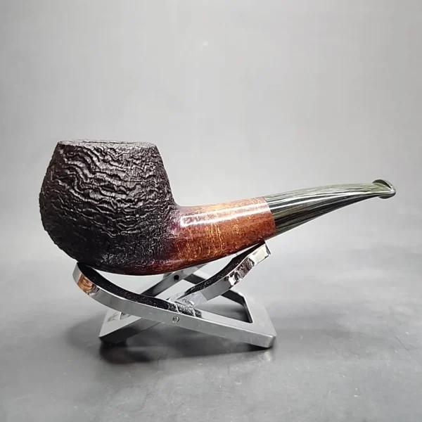 Sean Reum Pipes, Sandblasted Bent Apple Handmade Briar Pipe, New [SOLD OUT] - Image 3
