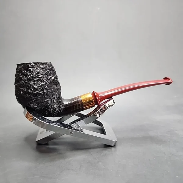 Sean Reum Pipes Rusticated Bent Egg Handmade Briar Pipe, New [SOLD OUT] - Image 3