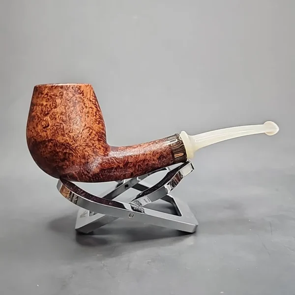 Sean Reum Pipes, Textured Bent Egg Handmade Briar Pipe, New [SOLD OUT] - Image 4