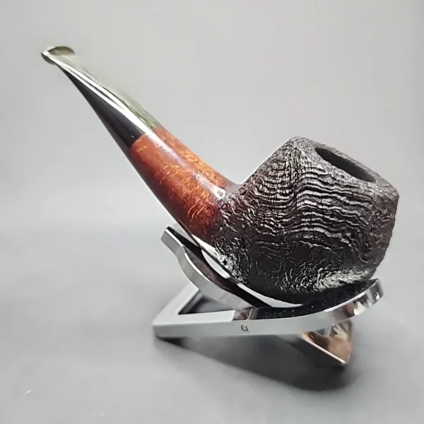 Sean Reum Pipes, Sandblasted Bent Apple Handmade Briar Pipe, New [SOLD OUT] - Image 6