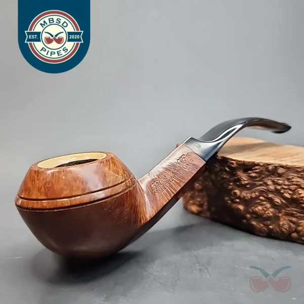Fleur de Lis 549 by GBD, Meerschaum Lined Bent Bulldog Estate Briar Pipe [SOLD OUT]