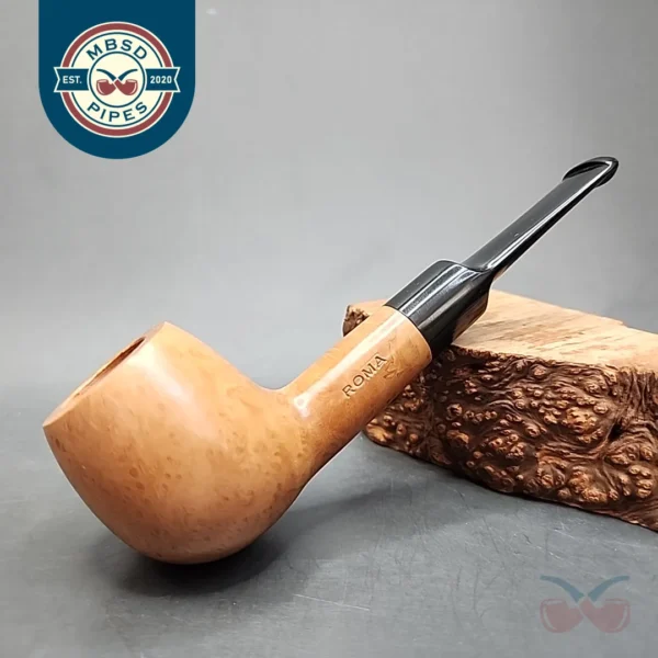 Roma Smooth Straight Apple Briar Pipe, Unsmoked