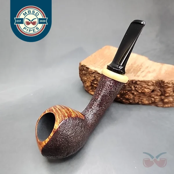 Jared Coles Pipe, Partial Sandblasted Blowfish, Briar Smoking Pipe, Artisan Pipe [SOLD OUT]