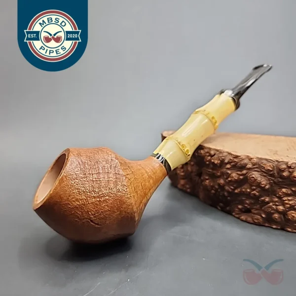 PapaBearPipes Sandblasted Devil Anse with Bamboo Handmade Briar Pipe [SOLD OUT]