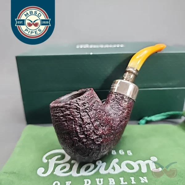 Peterson Amber Spigot XL90 Sandblasted Bent Apple Estate Briar Pipe [SOLD OUT]