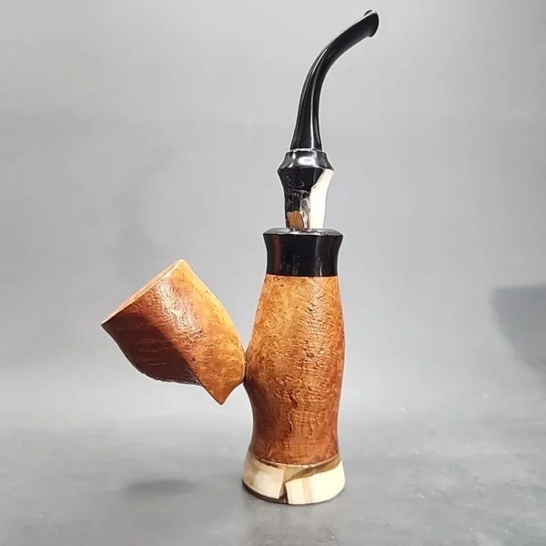 PapaBearPipes Faux Cavalier Sandblasted Briar Pipe, New [SOLD OUT] - Image 3