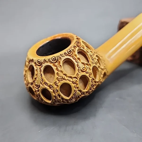 CAO Lattice Bent Author Block Meerschaum Pipe [SOLD OUT] - Image 3