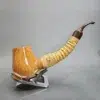 PapaBearPipes Smooth Bent Brandy, Bamboo Shank Artisan Briar Pipe [SOLD OUT] - Image 3