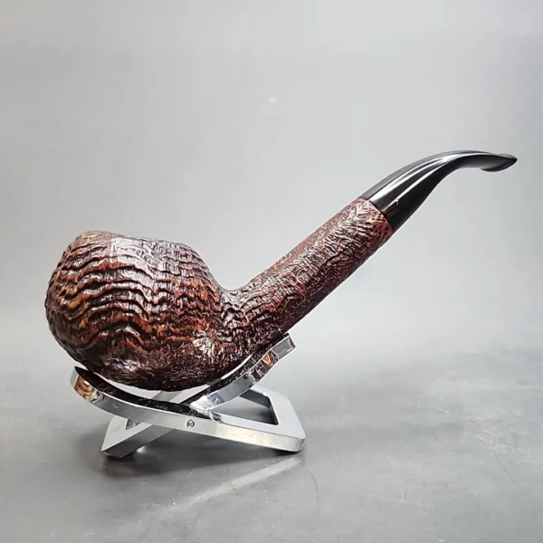 Age Bogelund D Sandblasted Bent Apple Estate Briar Pipe, Danish Estates (9mm) - Image 3