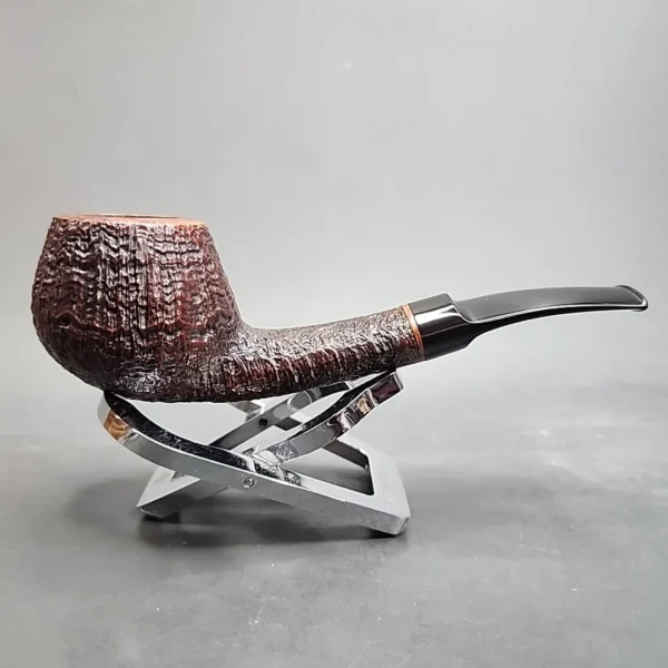 Tom Eltang Sandblasted Bent Pot Estate Briar Pipe, Danish Estates [SOLD OUT] - Image 3