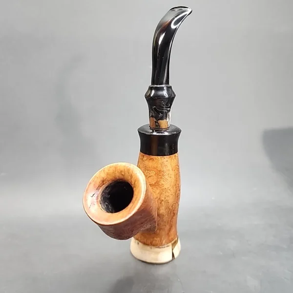 PapaBearPipes Faux Cavalier Sandblasted Briar Pipe, New [SOLD OUT] - Image 4
