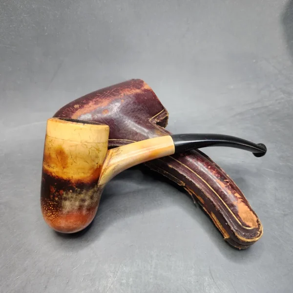 Antique Hawkbill Screw Top Block Meerschaum Pipe, Fitted Case - Image 4