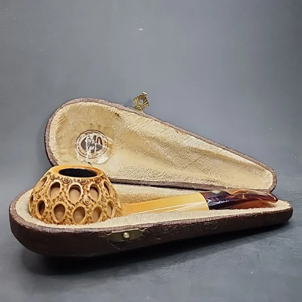 CAO Lattice Bent Author Block Meerschaum Pipe [SOLD OUT] - Image 4