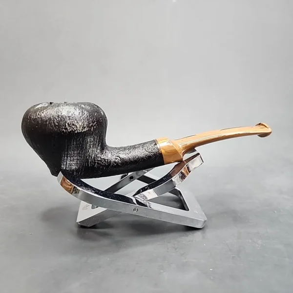 Sean Reum Pipes, Black Sandblasted Acorn Briar Pipe, New - Image 4
