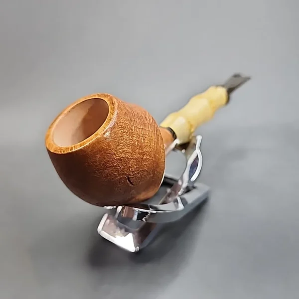 PapaBearPipes Sandblasted Devil Anse with Bamboo Handmade Briar Pipe [SOLD OUT] - Image 4