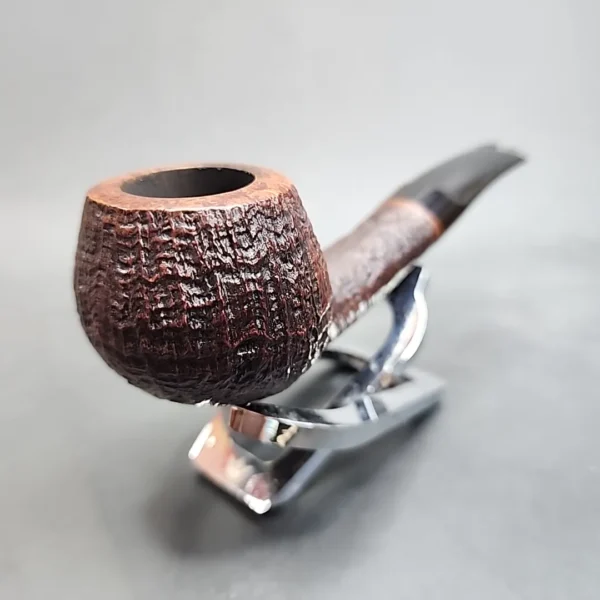 Tom Eltang Sandblasted Bent Pot Estate Briar Pipe, Danish Estates [SOLD OUT] - Image 4