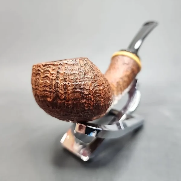 Gregor Lobnik Sandblasted Bent Egg Estate Artisan Briar Pipe [SOLD OUT] - Image 4