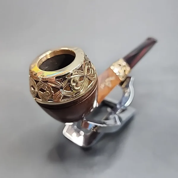 WDC Real Amber, Gold Mounted Bulldog Estate Briar Pipe [SOLD OUT] - Image 5