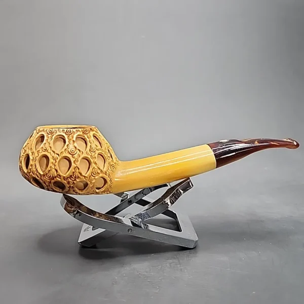 CAO Lattice Bent Author Block Meerschaum Pipe [SOLD OUT] - Image 6