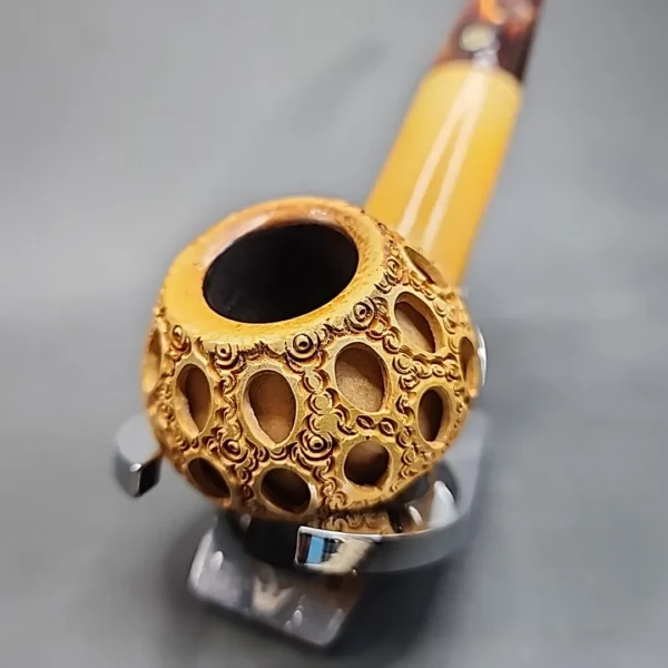 CAO Lattice Bent Author Block Meerschaum Pipe [SOLD OUT] - Image 7