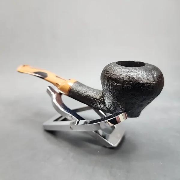 Sean Reum Pipes, Black Sandblasted Acorn Briar Pipe, New - Image 7