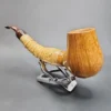 PapaBearPipes Smooth Bent Brandy, Bamboo Shank Artisan Briar Pipe [SOLD OUT] - Image 7