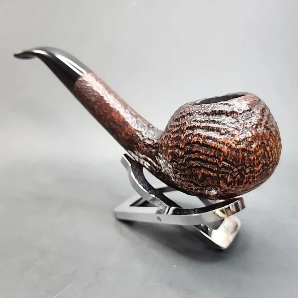 Age Bogelund D Sandblasted Bent Apple Estate Briar Pipe, Danish Estates (9mm) - Image 7
