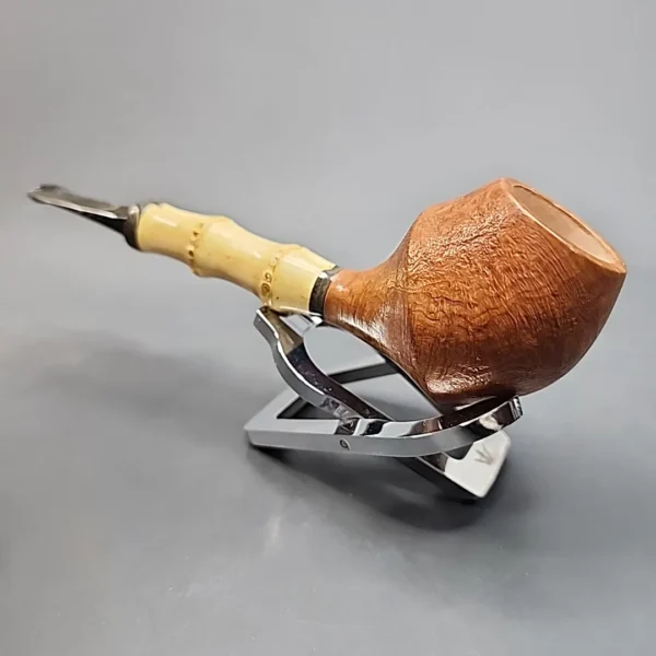 PapaBearPipes Sandblasted Devil Anse with Bamboo Handmade Briar Pipe [SOLD OUT] - Image 7