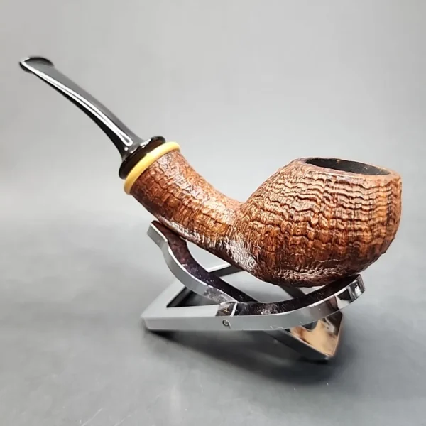 Gregor Lobnik Sandblasted Bent Egg Estate Artisan Briar Pipe [SOLD OUT] - Image 7