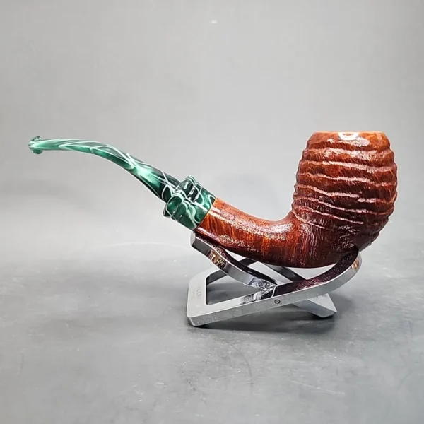 PapaBearPipes Rusticated Bent Egg Handmade Briar Pipe, New [SOLD OUT] - Image 8