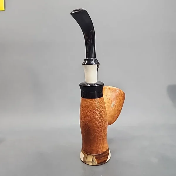 PapaBearPipes Faux Cavalier Sandblasted Briar Pipe, New [SOLD OUT] - Image 8