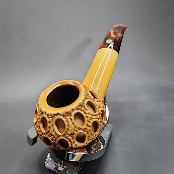 CAO Lattice Bent Author Block Meerschaum Pipe [SOLD OUT] - Image 8