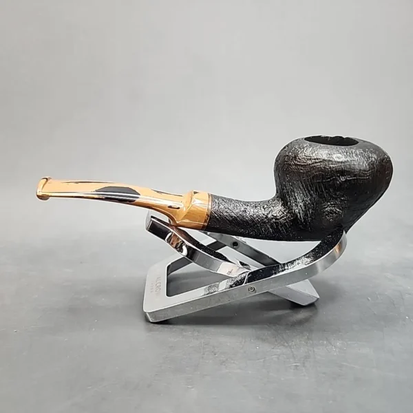 Sean Reum Pipes, Black Sandblasted Acorn Briar Pipe, New - Image 8
