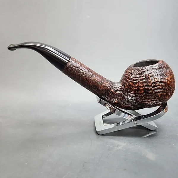 Age Bogelund D Sandblasted Bent Apple Estate Briar Pipe, Danish Estates (9mm) - Image 8
