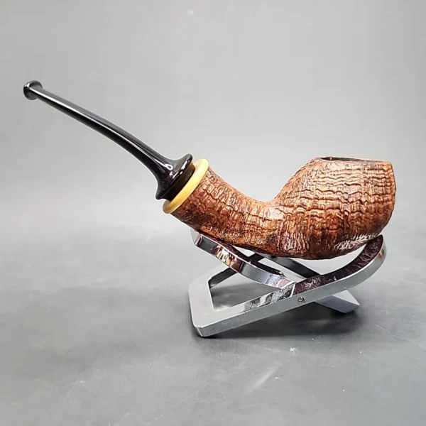 Gregor Lobnik Sandblasted Bent Egg Estate Artisan Briar Pipe [SOLD OUT] - Image 8