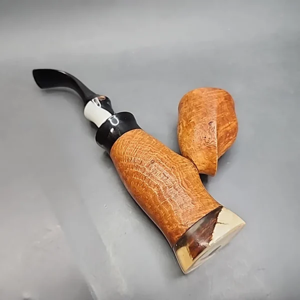 PapaBearPipes Faux Cavalier Sandblasted Briar Pipe, New [SOLD OUT] - Image 9