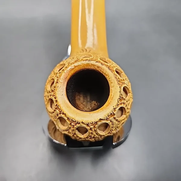 CAO Lattice Bent Author Block Meerschaum Pipe [SOLD OUT] - Image 9