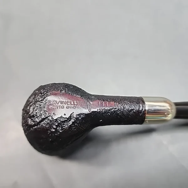Savinelli Punto Oro 111, Silver Mounted Straight Billiard Estate Briar Pipe [SOLD OUT] - Image 9
