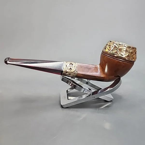 WDC Real Amber, Gold Mounted Bulldog Estate Briar Pipe [SOLD OUT] - Image 9