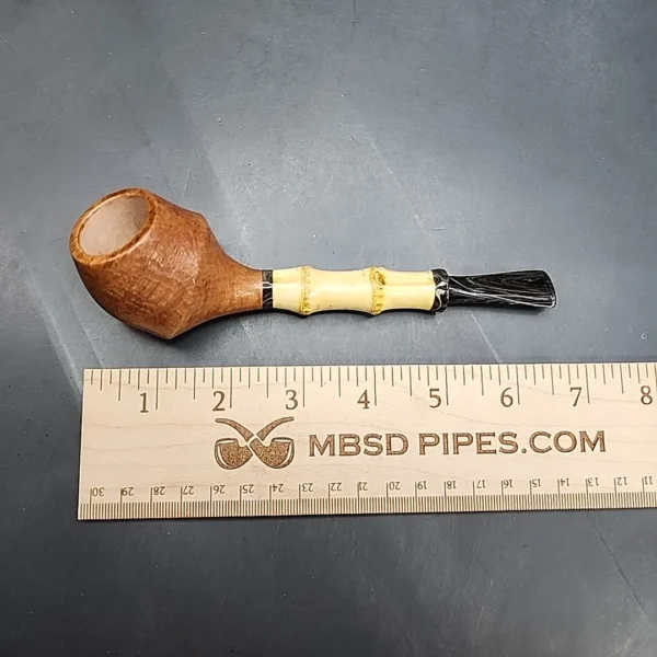 PapaBearPipes Sandblasted Devil Anse with Bamboo Handmade Briar Pipe [SOLD OUT] - Image 9
