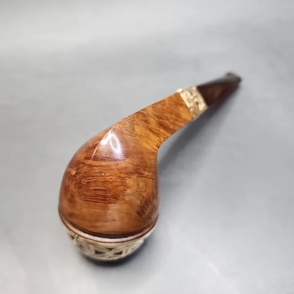WDC Real Amber, Gold Mounted Bulldog Estate Briar Pipe [SOLD OUT] - Image 10