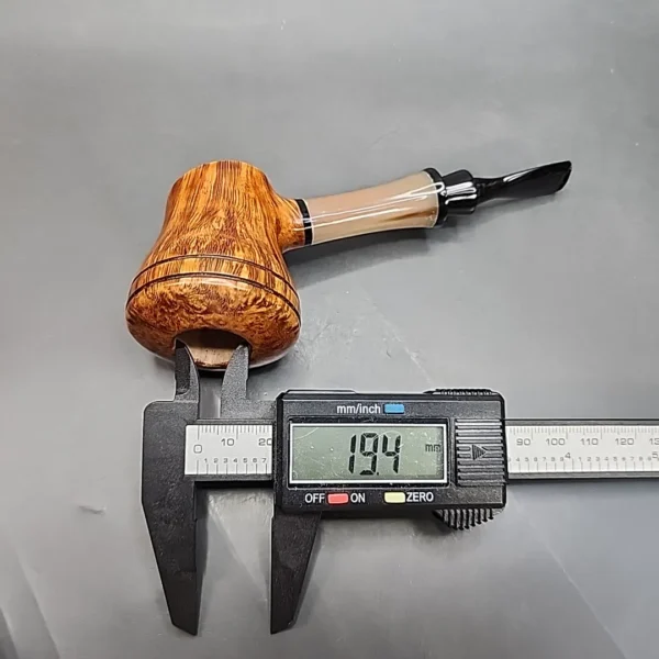 PapaBearPipes Smooth Rhodesian Sitter Handmade Briar Pipe, New [SOLD OUT] - Image 10