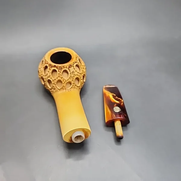 CAO Lattice Bent Author Block Meerschaum Pipe [SOLD OUT] - Image 14
