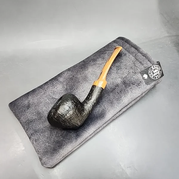 Sean Reum Pipes, Black Sandblasted Acorn Briar Pipe, New - Image 14