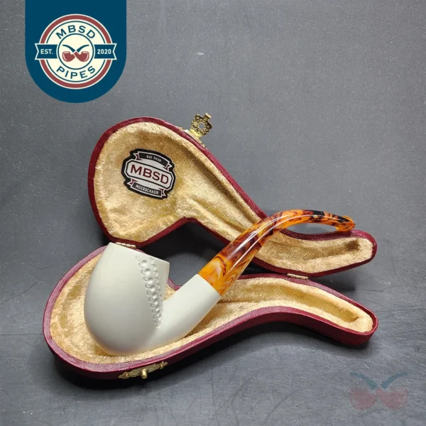 MBSD Meerschaum Bent Egg Block Meerschaum Pipe, Fitted Case [SOLD OUT]
