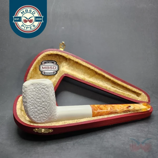 MBSD Meerschaum Panel Block Meerschaum Pipe, Fitted Case [SOLD OUT]