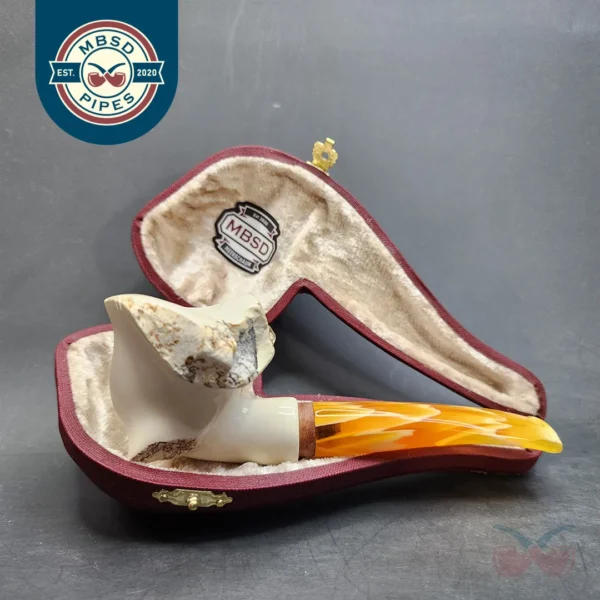MBSD Meerschaum Deluxe Natural, Freehand Block Meerschaum Pipe, Briar-Mortis [SOLD OUT]
