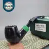 Peterson 2024 Saint Patrick's Day 307, Ebony Bent Billiard Briar Pipe, P-Lip