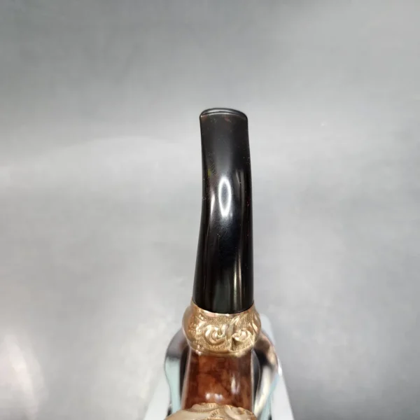 Antique French Made, Gold Mounted Bent Rhodesian Estate Briar Pipe - Image 8
